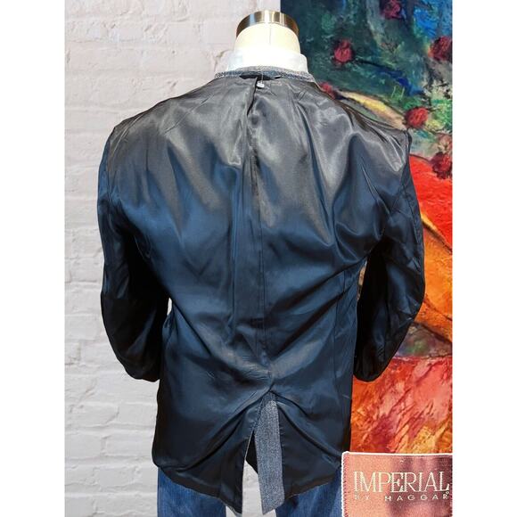 Vintage Haggar 44R Gray Multi-Color Herringbone Tweed Blazer Sport Coat Jacket - Picture 8 of 14